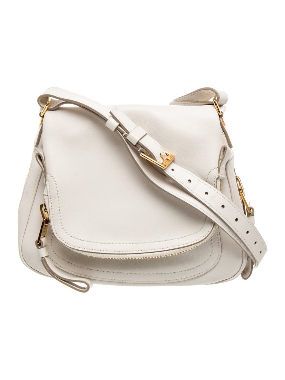 Tom Ford Jennifer Leather Crossbody Bag – Chalk Ivory – Authentic